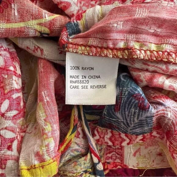 Rachel Zoe Multicolored Patchwork Floral Paisley  Peplum Cutout Halter Top - Picture 9 of 10